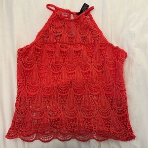 Rue21, tank top, higher necked, laced, crop top, medium